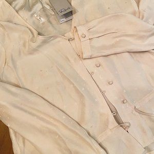 Rails cream silk blouse celestial design US M